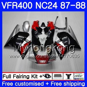 HONDA RVF400R VFR400 R Için vücut NC24 V4 RVF400RR VFR400R 87 88 267HM.2 RVF VFR 400 R VFR400RR VFR 400R 1987 1988 Fairing Fabrika kırmızı blk kiti