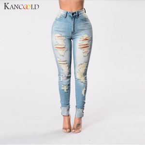 Kancoold جينز أزياء المرأة الدنيم هول أنثى منتصف الخصر الجينز تمتد سليم مثير سروال رصاص خمر جينز امرأة 2018oct26 Y190430