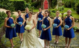 2019 Ucuz Sıcak Satış Moda Tasarımları Gelinlik Elbise Mavi A-line Bahçe Örgün Düğün Parti Misafir Misim Honor Kıyafeti Artı Boyutu Özel Made