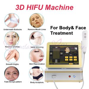 8 cartridges 12 lines 3D HIFU slimming for face lift facial wrinkle removal anti aging body slim