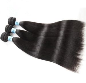 10A Grade hår väft svart hår vävning naturlig färg silkeslen rak malaysisk jungfru mänskligt hår buntar för svart kvinna snabb gratis frakt