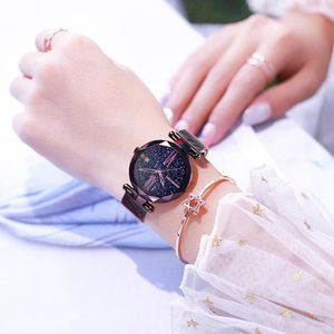 DOM Luxury Women Watches Ladies Rose Gold Watch Starry Sky Magnetic Female Wristwatch Relogio Feminino