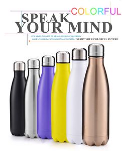 Hot Sale 500ML Creative Drinkware Cola Shaped Water Bottle Double Walled High Quality Stainless Steel Outdoor Water Bottle Christmas Gifts