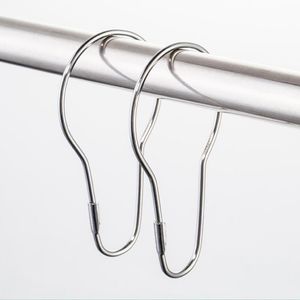 Shower Curtain Hooks Rings Bathroom Curtain Rustproof Stainless Steel Rings Hook Polished Chrome Free Shipping 1000pcs LX4968