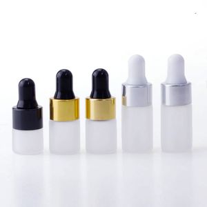 1 2 3 ML Frostglas-Tropfflaschen, Mini-leere kosmetische Probenflaschen, Tropfflaschen für ätherische Öle, Fläschchen, Parfüm-Flüssigkeitsbehälter-Flasche