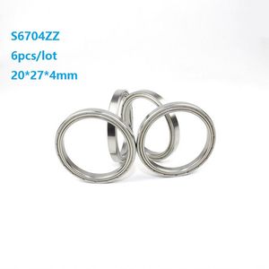 6 pz/lotto S6704ZZ S6704 ZZ 20*27*4mm In Acciaio Inox Cuscinetto A Sfere a Gola Profonda 20x27x4mm