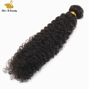 Afro Curly 3a 3b 3c Hair Bundles Weaves Weft Remy HumanHair Natual Black Color