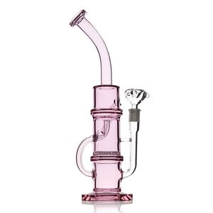 Hookah bong bent type oil rig comb filter glass water pipe 15 inches 18mm male joint