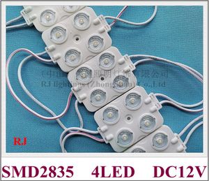 LEDライトモジュールインジェクションDC12V 53mm x 38mm x 7mm SMD 2835 4 LED 2W 280LMで拡散レンズ広い放出角度170度