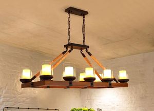 Amerikaanse vintage rustieke ronde hanglampen luxe retro houten creatieve Europese hanglampen led hangend licht voor woonkamer myy