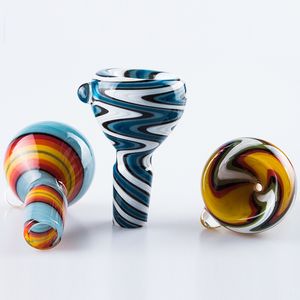 Paladin886 G086 Colored Smoking Bowls 14mm/19mm Male Wig Wag Joint Tobacco Dry Herb Glass Bowl Dab Rig Pipes Bong Dabber Tool Accessory