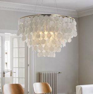 Modern Pendant Light Led Nature White Sea Shell Bulb Aisle Lamp Bedroom Lamp Indoor Home Lighting Light Fixture MYY