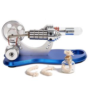 Freeshipping Hot Air Stirling Engine Färgrik LED-svänghjulsutbildning Toy Electric Power Generator Model