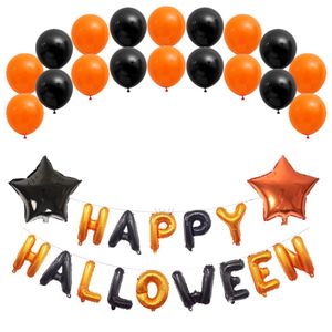 5 palloncini stile Happy Halloween Set 16 pollici lettere di Halloween decorazione fascino Foil Balloon Banner forniture per feste di Halloween JK1909