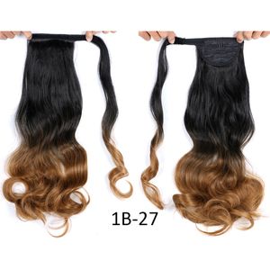 22 Inç Uzun Kıvırcık At Kuyruğu Isıya Dayanıklı Klip Kuyruk Saç Uzantıları 110 g/adet Sentetik Saç Ponytails LS10E üzerinde Sarın