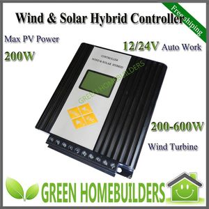 Freeshipping, 12/24 V Praca Auto / 200W-600W Hybrid Hybrid Street Controller, 200 W Solar PV Power, z trybem A lub C