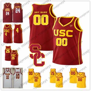 Özel 2020 USC Trojans Basketbol 21 Onyeka Okongwu 2 Jonah Mathews 31 Nick Rakocevic 4 Daniel Utomi Vintage Erkekler Gençlik Çocuk Formaları 4XL