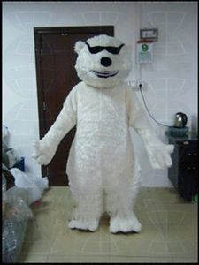 Dia das bruxas Gordura Óculos De Sol Urso Polar Mascot Costume Alta Qualidade Animal Dos Desenhos Animados Anime personagem tema Carnaval Do Partido de Natal Trajes Extravagantes