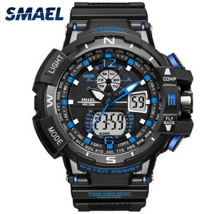 Man Sport Watch Waterproof Shock Resitant Smael Brand Luxury Men's Wrist Watch S Shock 1376 Digital Clock Led Mens Watches Gold