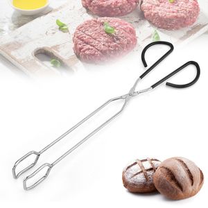 Stainless Steel Kitchen Tongs Tools Outdoor Camping Barbecue BBQ Clamp Tong Food Clips Carbon Clip Cooking Steak Pizza Bread Pincers BH3048 TQQ