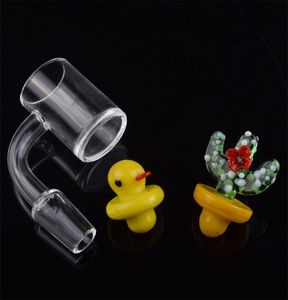 Últimas Cactus UFO vidro colorido Duck Carb Cap Para 4 mm de espessura Limpar Bottom prego Quartz Banger Dome Dab Acessórios fumar Plataformas petrolíferas Bongs