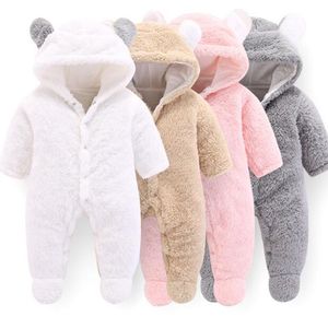 New Baby Rompers Winter Autumn Jumpusit Newborn Girls Boys Rompers Fashion Warm Hooded Clothes Children Clothes