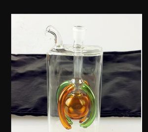 Square inside four claw hookah glass ball Wholesale Glass bongs Oil Burner Glass Water Pipes Rigs Smoking