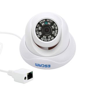 ESCAM QD500 CMOS 720P 3.6mm Objektiv wasserdichtes Netzwerk P2P-IP-Kamera Dome mit 24 IR Nightvision Onvif Telefon View - Weiß