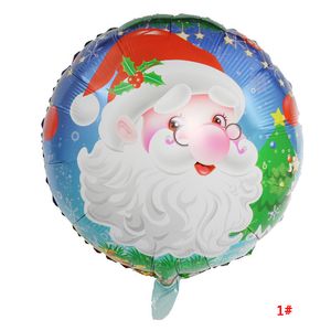18inch Wholesale Aluminum Foil Balloon Round Helium Balloon Xmas Santa Claus Snowman Print Balloons Christmas Party Decoration VT0984