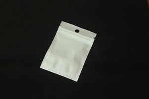 6 cm Clear White Pearl Plastic Poly Opp Packages Verpakking Zip Lock Retail Verpakking Sieraden Tas Voor iPhone Samsung Xiaomi USB Telefoon Kabel Case Charger