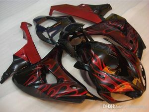 Injection mould Fairings for Honda CBR1000RR 2006 2007 red flames in black fairing kit CBR 1000 RR 06 07 HA11