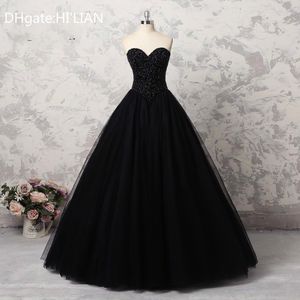 Siyah Tiny Kristal Gelinlik Lüks Yemyeşil Balığa Artı Boyutu Gelin Bir Çizgi Elbise Sevgiliye Vestido De Noiva Örgün Durum