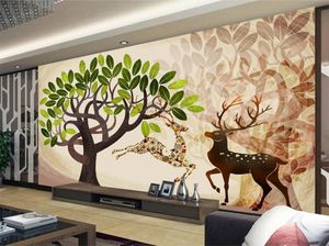 Personalizado qualquer tamanho 3d mural papel de parede europeu sonho vintage veado tv fundo parede decoração mural wallpape
