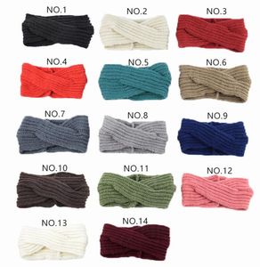 Knit cross women hairband Knitted Sport Bandanas Fashion Lovely Hair Accessories crochet wool twist headbands bohemia headwrap