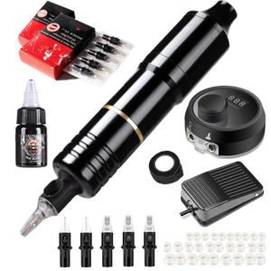 Tattoo Hybrid Tattoo Pen Rotary Tattoo Machine Needle Cartridges with DC5.5 Jack