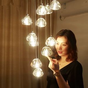New arrival pendant lights clear Crystal glass ball lampshade stainless steel base Foyer hotel corridor decoration droplight