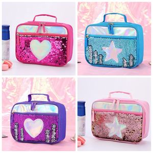 Moda Cekiny Kid Lunch Torba Lunch Aluminiowa Folia Termiczna izolowana torba na lunch Przenośny Outdoor Picnic Box Food Storage Tote Box VT0809