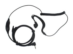 1 stift PTT Earpiece Mic för Motorola Radio Curl Line 2.5mm T6200 T6210 T6220 T6250 T6300 T6400 T7200 SVART C021 ALISHOW 20