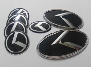 7 pcs 1set preto k logotipo emblema emblema adesivo 3d para kia iptora k5 2011-2017 / emblemas de carro