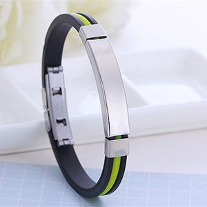 spiricle silicone bracelet bangle cuff stainless steel tag bracelets wristband for women mens fashion jewelry will and sandy gift
