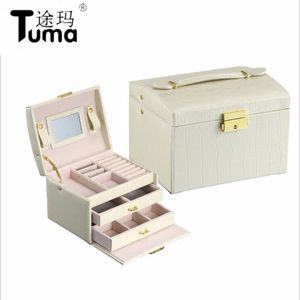 Princess-style Jewelry Box Leather Jewelry Box Cosmetic Box Jewel Case Upscale Jewelry Organizer Birthday Gift Wedding Gift
