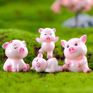 3 teile/los schwein familie fleischige sternzeichen kuchen auto geschenk ornamente schwein jahr cartoon anhänger pulver schwein harz handwerk