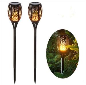 LED Solar Flame Lamp Flickering Lawn Lamp Torch Light 96 LED Dancing Flame Light Waterproof Outdoor Garden Landscape Decoration Lamps LT667