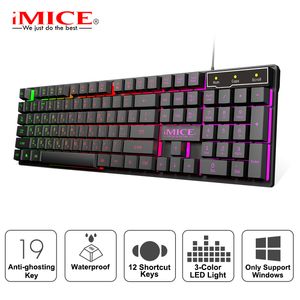 iMice Gaming-Tastatur, Nachahmung einer mechanischen Tastatur, Hintergrundbeleuchtung, englische Gamer-Tastatur, kabelgebunden, USB, Spieltastaturen, Computer