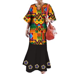 Grossist afrikanska klänningar för kvinnor Dashiki Ropa Afrika Traditionell afrikansk dräkt Långa afrikanska tryckta klänningar WY3149