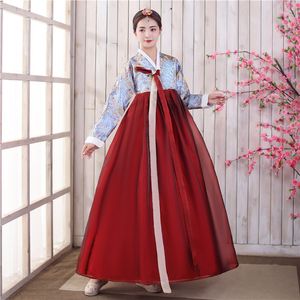 Geleneksel Asya milliyeti Kore kostümü kadınlar Kore tarzı Hanbok Parti Elbise Halk Sahne Dans Performans Giysileri