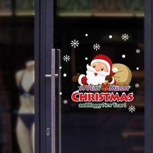 Merry Christmas Wall Stickers Window Glass Festival Dekaler Santa Murals