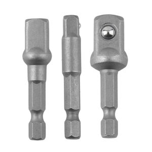 Chrome Vanadium Steel Socket Adapter Set Hex Shank to 1/4" 3/8" 1/2" Extension Drill Bits Bar Hex Bit Set Power Tools