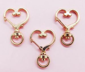Gül Altın Anahtar Yüzüğü toptan satış-Sıcak Satış X34MM Aşk Yüksek Kalite Çinko Alaşım Karabina İçin Anahtarlık Anahtarlık Rose Gold sesi