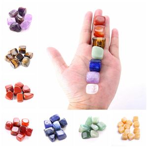 Cristal Natural Chakra Stone 7 Pcs Set Natural Pedras Palm Reiki Cura Cristais Pedras Gemstones Casa Decoração Acessórios RRA2812